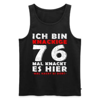 76. Geburtstag Geschenk - 76 Jahre - Männer Premium Bio Tank Top - Schwarz - Vorne - AI Model Male 178 light (178cm)
