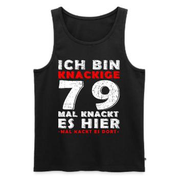 79 Jahre Geburtstagsgeschenk 79 Jahre - Männer Premium Bio Tank Top - Schwarz - Vorne - AI Model Male 178 light (178cm)