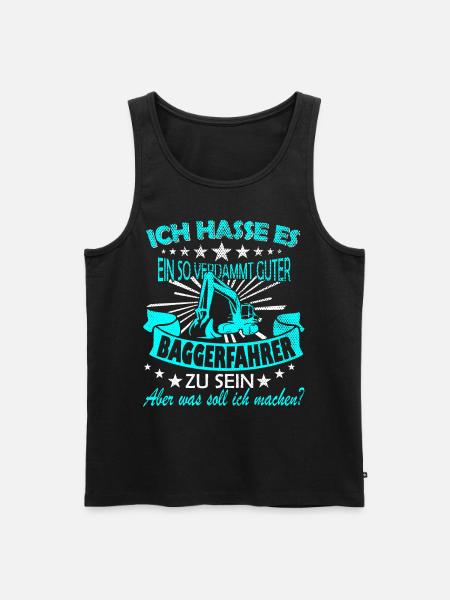 Baggerfahrer Spruch - Männer Premium Bio Tank Top - Schwarz