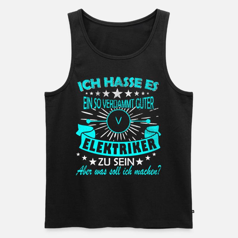 Elektriker Spruch - Männer Premium Bio Tank Top - Schwarz