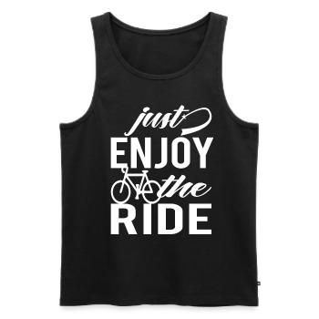 Just Enjoy The Ride Rennrad - Männer Premium Bio Tank Top - Schwarz - Vorne - AI Model Male 178 light (178cm)
