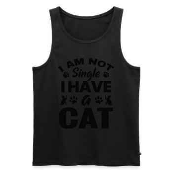 I Am Not Single I Have A Cat - Men's Premium Organic Tank Top - black - Front - Michal (187cm)