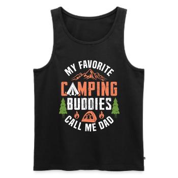 Mes copains de camping préférés Appelez-moi papa - Débardeur bio Premium Homme - noir - Devant - Michal (187cm)