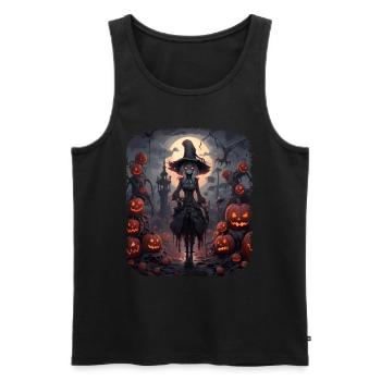 Bad Pumpkin Böser Kürbis Halloween - Männer Premium Bio Tank Top - Schwarz - Vorne - Michal (187cm)