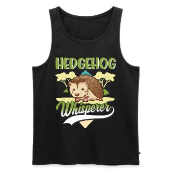 Igel Flüsterer Hedgehog Whisperer - Männer Premium Bio Tank Top - Schwarz - Vorne - Michal (187cm)