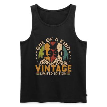 1990 Vintage Original 1990 Geburtstagsgeschenk - Männer Premium Bio Tank Top - Schwarz - Vorne - Michal (187cm)