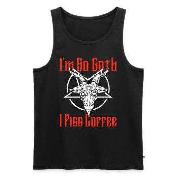 Satan Beelzebub Devil Gothic Pentagram Mystical - Men's Premium Organic Tank Top - black - Front - Michal (187cm)