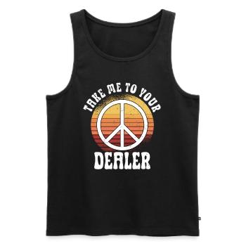 Hippie Peace Sign Peace Flowers Flower Child - Men's Premium Organic Tank Top - black - Front - Michal (187cm)