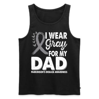 Wear gray for the month of enlightenment about - Men's Premium Organic Tank Top - black - Front - Michal (187cm)