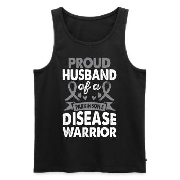 Husband of Parkinson's disease warrior - Men's Premium Organic Tank Top - black - Front - AI Model Male 178 light (178cm)