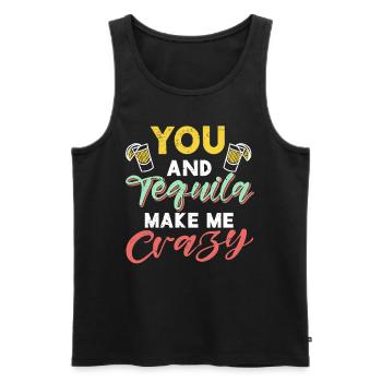 Tequila Alcohol Mexican Mexico Latino - Men's Premium Organic Tank Top - black - Front - Michal (187cm)
