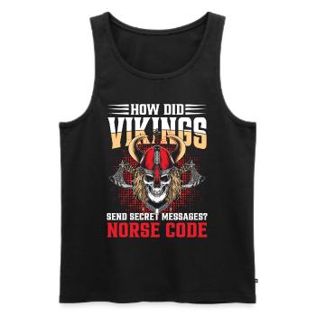 How Did Vikings Send Secret Messages Norce Code - Männer Premium Bio Tank Top - Schwarz - Vorne - Michal (187cm)