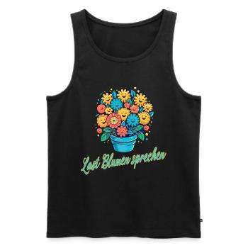 Lasst Blumen Sprechen für eine Floristin - Männer Premium Bio Tank Top - Schwarz - Vorne - Michal (187cm)