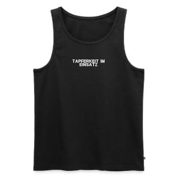 Feuerwehr - Tapferkeit im Einsatz - Männer Premium Bio Tank Top - Schwarz - Vorne - AI Model Male 178 light (178cm)