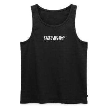 Feuerwehr - Helden, die das Leben retten - Männer Premium Bio Tank Top - Schwarz - Vorne - Michal (187cm)