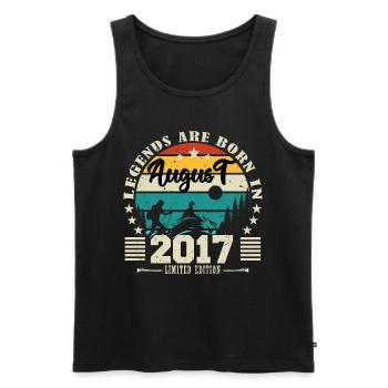 August 2017. Birthday gift August 2017. August - Men's Premium Organic Tank Top - black - Front - Michal (187cm)