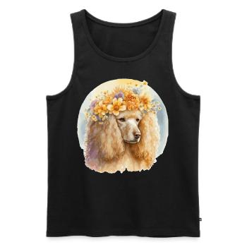 Cute Poodle Sunflower Dog Breed Pet Puppy - Männer Premium Bio Tank Top - Schwarz - Vorne - Michal (187cm)