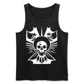Horror Skull Skull Art Skull Gothic Heavy Metal - Men's Premium Organic Tank Top - black - Front - AI Model Male 178 light (178cm)