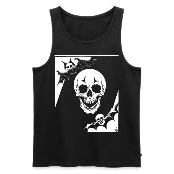 Horror Skull Skull Art Skull Gothic Heavy Metal - Men's Premium Organic Tank Top - black - Front - Michal (187cm)