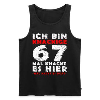 Jahrgang 67 Jahre alt - Geburtstagsgeschenk 67 - Männer Premium Bio Tank Top - Schwarz - Vorne - AI Model Male 178 light (178cm)