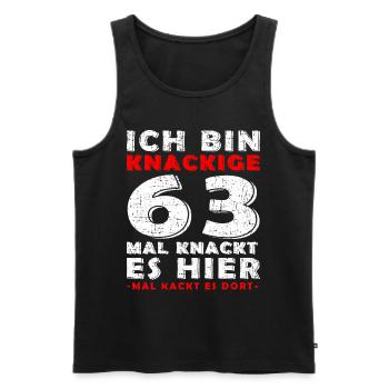 63. Geburtstag Geschenk Knackige 63 1960 - Männer Premium Bio Tank Top - Schwarz - Vorne - Michal (187cm)