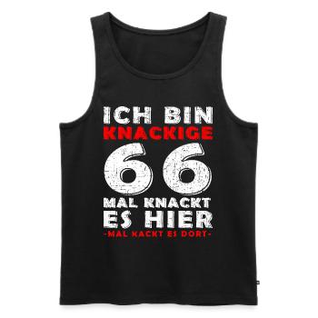 66 Geburtstag 66 Jahre Geburtstag Geschenk-Idee - Männer Premium Bio Tank Top - Schwarz - Vorne - Michal (187cm)