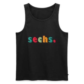6. Kindergeburtstag 6 Jahre Geschenkidee - Männer Premium Bio Tank Top - Schwarz - Vorne - Michal (187cm)
