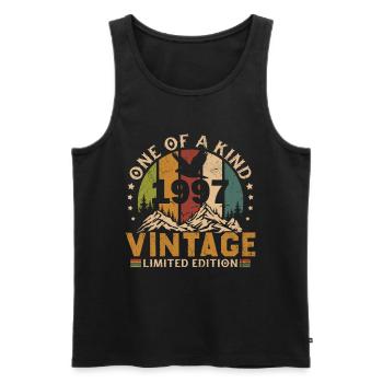 1997 Jahrgang Geboren 1997 Geburtstagsgeschenk - Männer Premium Bio Tank Top - Schwarz - Vorne - Michal (187cm)