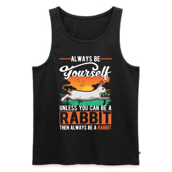 Rabbit Bunny Rabbit Rabbit - Men's Premium Organic Tank Top - black - Front - AI Model Male 178 light (178cm)