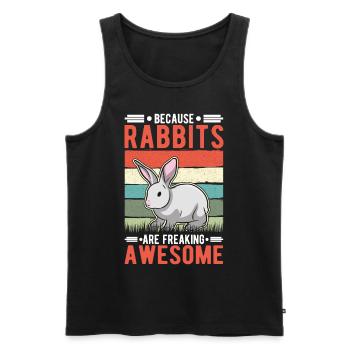 Lapin Cadeau Lapin Lapin Lapin - Débardeur bio Premium Homme - noir - Devant - Michal (187cm)