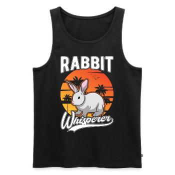 Rabbit Whisperer Rabbit Whisperer - Men's Premium Organic Tank Top - black - Front - AI Model Male 178 light (178cm)