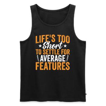 Plastic surgery Be content with a - Men's Premium Organic Tank Top - black - Front - AI Model Male 178 light (178cm)