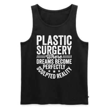 Plastic Surgery Sculpted Reality Expert for - Men's Premium Organic Tank Top - black - Front - AI Model Male 178 light (178cm)