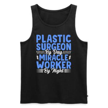 Plastic Surgeon Miracle Worker Surgical - Men's Premium Organic Tank Top - black - Front - Michal (187cm)