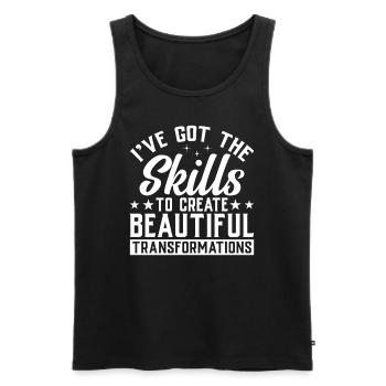 Plastic Surgeon Beautiful Transformations - Men's Premium Organic Tank Top - black - Front - Michal (187cm)
