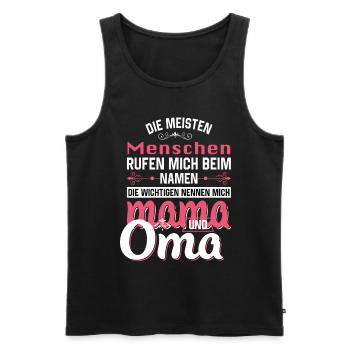 Mama und Oma - Männer Premium Bio Tank Top - Schwarz - Vorne - Michal (187cm)