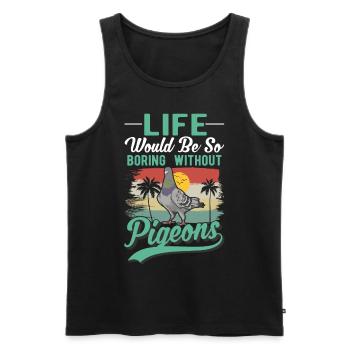 Pigeon Cadeau Pigeon Fancier City Pigeon Pigeonnier Pigeon Transporteur Pigeon - Débardeur bio Premium Homme - noir - Devant - Michal (187cm)