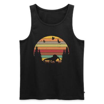 Bearded Dragon Retro - Men's Premium Organic Tank Top - black - Front - AI Model Male 178 light (178cm)
