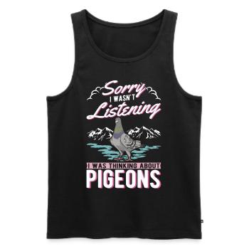 Pigeon Cadeau Pigeon Fancier City Pigeon Pigeonnier Pigeon Transporteur Pigeon - Débardeur bio Premium Homme - noir - Devant - Michal (187cm)