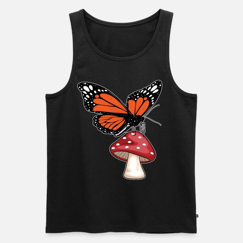 Champignon papillon - Débardeur bio Premium Homme - noir