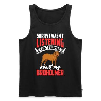 An meinen Broholmer gedacht Dänische Dogge - Männer Premium Bio Tank Top - Schwarz - Vorne - AI Model Male 178 light (178cm)