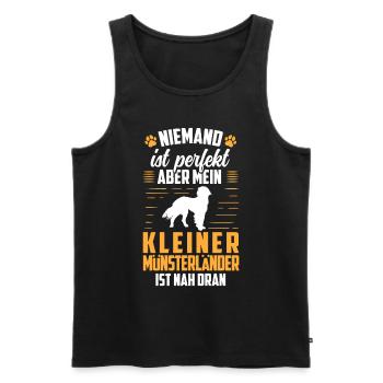 Mein Kleiner Münsterländer ist nicht perfekt - Männer Premium Bio Tank Top - Schwarz - Vorne - Michal (187cm)