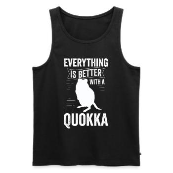 Alles ist besser mit Quokka Australien Beuteltier - Männer Premium Bio Tank Top - Schwarz - Vorne - AI Model Male 178 light (178cm)