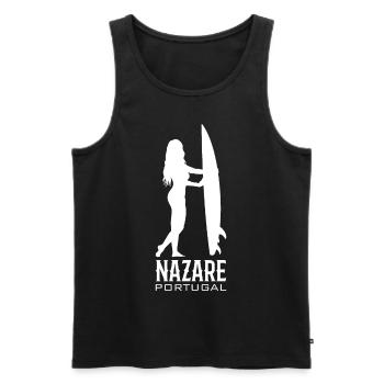 Nazare Surfer Girl Portugal - Men's Premium Organic Tank Top - black - Front - AI Model Male 178 light (178cm)