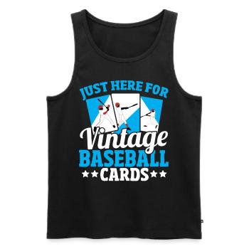 Just Here For Vintage Baseball Cards Baseball - Men's Premium Organic Tank Top - black - Front - Michal (187cm)