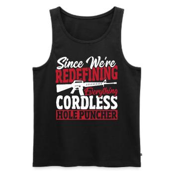 Cordless Hole Puncher 2nd Amendment - Men's Premium Organic Tank Top - black - Front - AI Model Male 178 light (178cm)