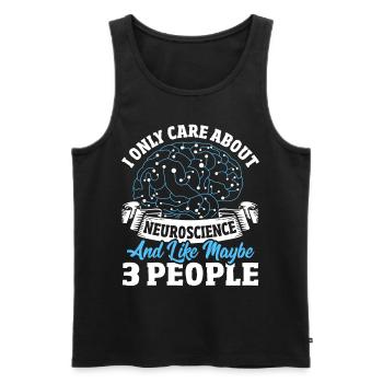 Only Care About Neuroscience & Maybe 3 People - Men's Premium Organic Tank Top - black - Front - AI Model Male 178 light (178cm)