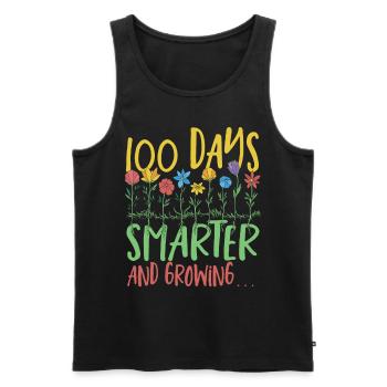 100 Tage schlauer und wachsend 100 Tage Schule - Männer Premium Bio Tank Top - Schwarz - Vorne - AI Model Male 178 light (178cm)