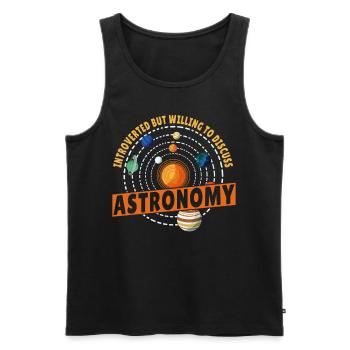 Introverted But Willing To Discuss Astronomy - Men's Premium Organic Tank Top - black - Front - Michal (187cm)