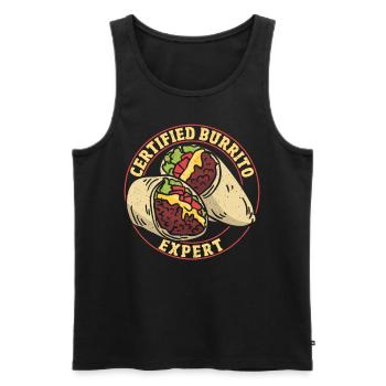 Certified Burrito Expert Burritos Taco Family - Men's Premium Organic Tank Top - black - Front - AI Model Male 178 light (178cm)